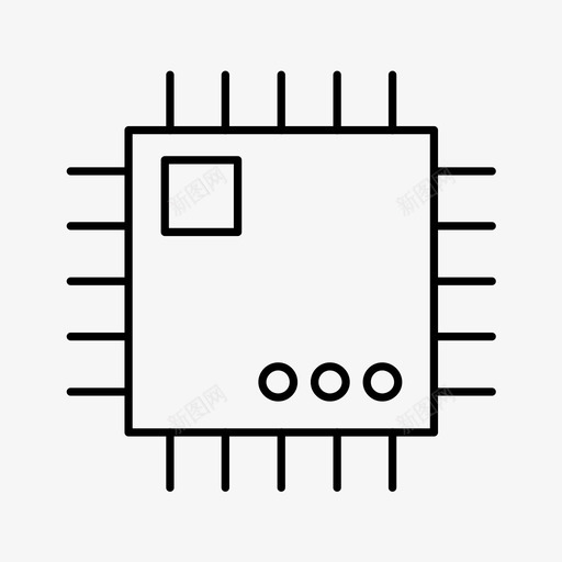 处理器芯片cpu图标svg_新图网 https://ixintu.com cpu 处理器 微型 芯片 轮廓图标