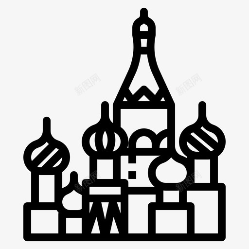 圣巴兹尔建筑地标图标svg_新图网 https://ixintu.com 俄罗斯 兹尔 圣巴 地标 大教堂 建筑 莫斯科