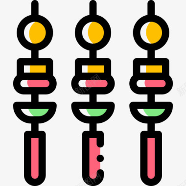 烤肉串餐厅94颜色遗漏图标图标