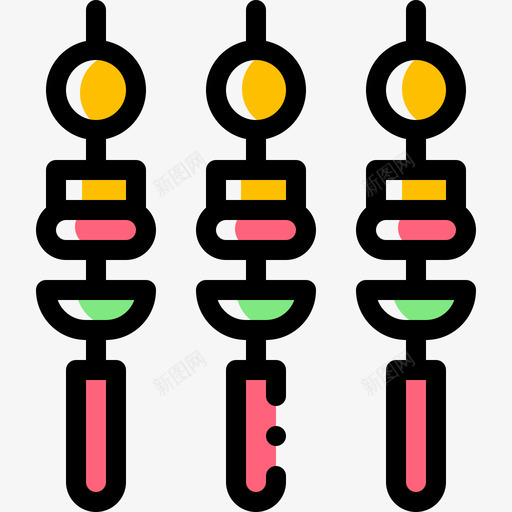 烤肉串餐厅94颜色遗漏图标svg_新图网 https://ixintu.com 烤肉 遗漏 颜色 餐厅