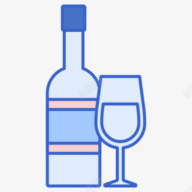 白葡萄酒夜总会原色图标图标