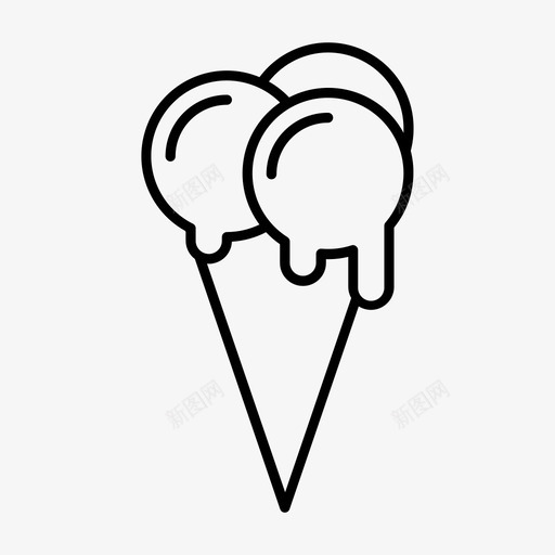 冰淇淋筒玉米角冷冻图标svg_新图网 https://ixintu.com 冰淇淋筒 冷冻 玉米角 甜点