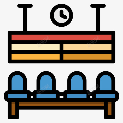 座位公共交通17线性颜色图标svg_新图网 https://ixintu.com 交通 公共 座位 线性 颜色