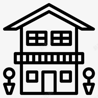 房屋建筑概念图标图标