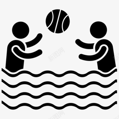 水排球沙滩游戏体育锻炼图标图标