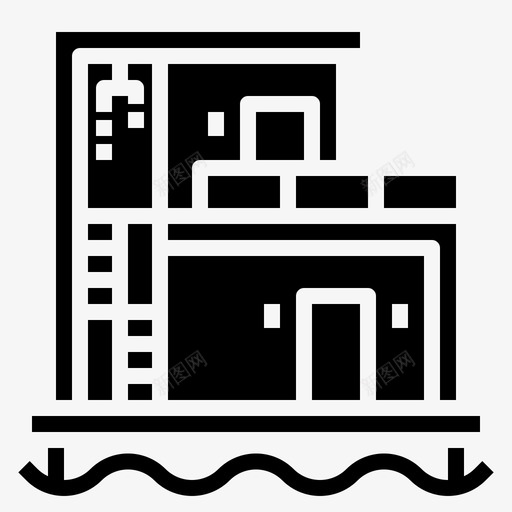 浮屋建筑豪华图标svg_新图网 https://ixintu.com 建筑 建筑坚固 水 浮屋 豪华