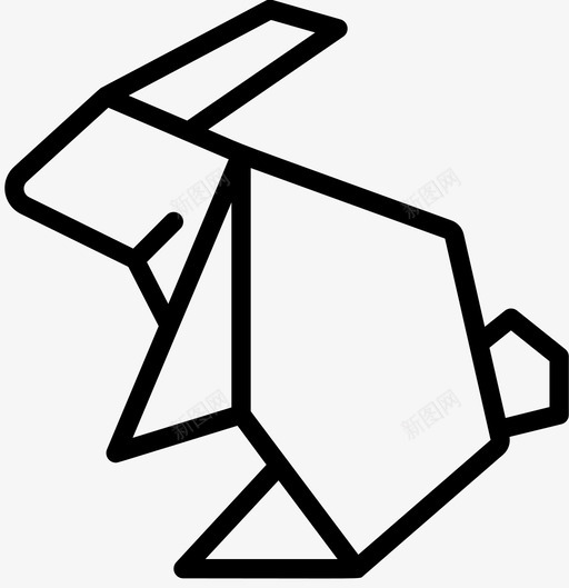 兔子折纸3直系图标svg_新图网 https://ixintu.com 兔子 折纸 直系