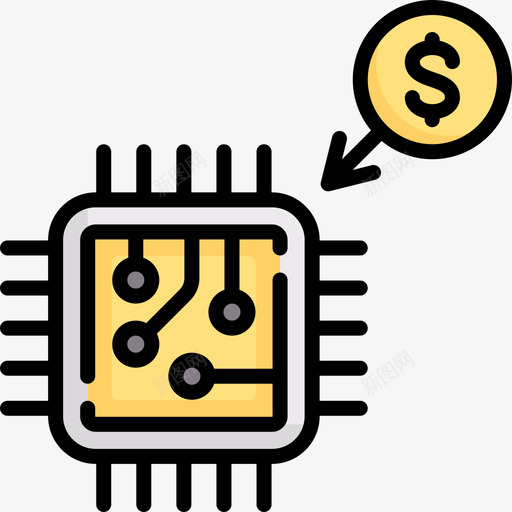 芯片投资43线性颜色图标svg_新图网 https://ixintu.com 投资 线性 芯片 颜色