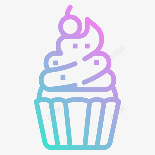 纸杯蛋糕八月面包店2梯度图标svg_新图网 https://ixintu.com 八月面包店2 梯度 纸杯蛋糕