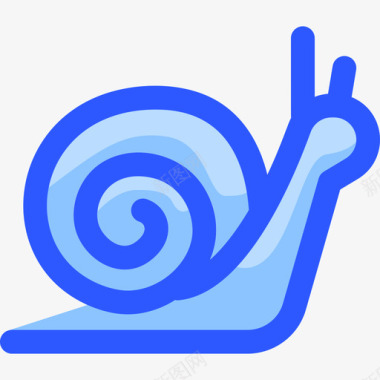 蜗牛野生动物8蓝色图标图标