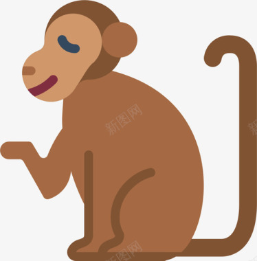 猴子印度50扁平图标图标