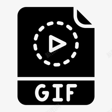 Gif文件扩展名3glyph图标图标
