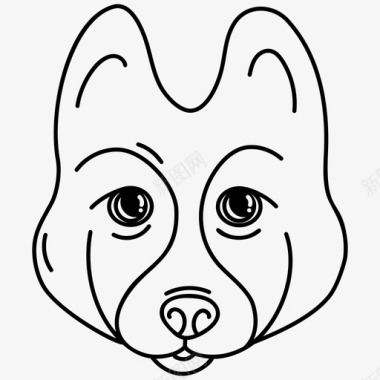 莱卡狗肖像食肉动物猎犬图标图标