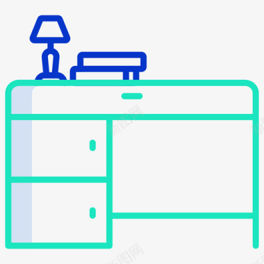 书桌家具装饰3轮廓颜色图标图标