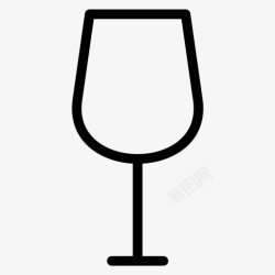 粗线条葡萄玻璃酒精饮料图标高清图片
