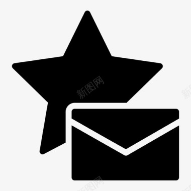 星型消息电子邮件顶部图标图标