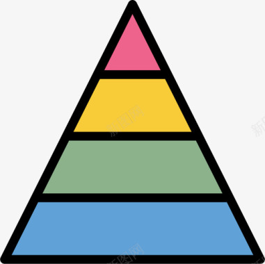 金字塔图表和图表4线颜色图标图标