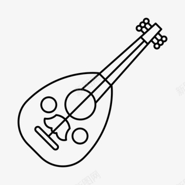 乌德语阿拉伯语乐器图标图标