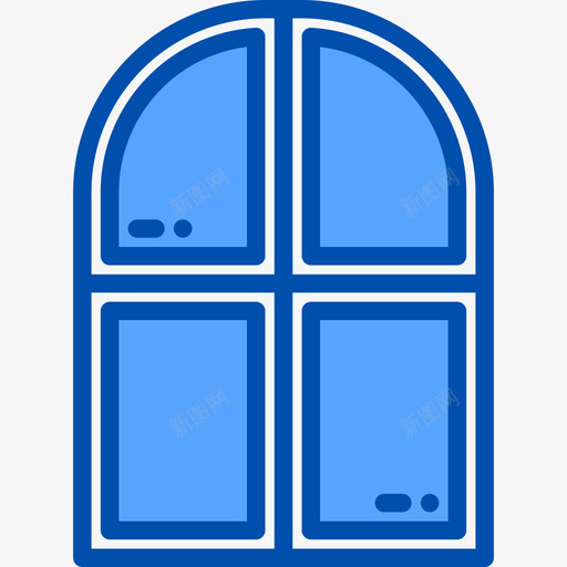 窗户家装29蓝色图标svg_新图网 https://ixintu.com 家装 窗户 蓝色