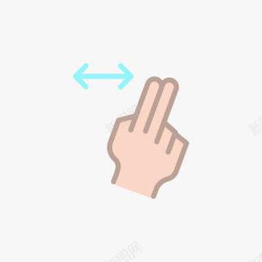 双刷触摸手势7线性颜色图标图标