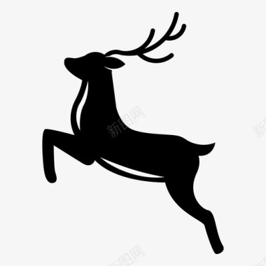鹿圣诞节麋鹿图标图标
