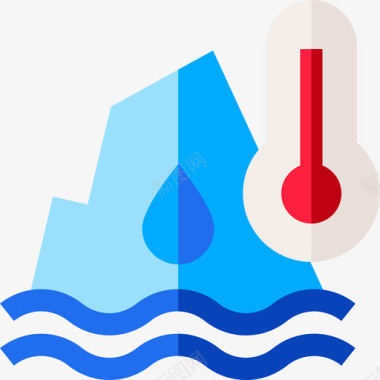冰川自然灾害19平坦图标图标