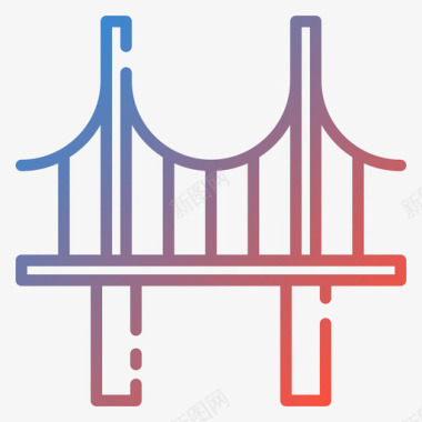 美国金门大桥18号坡度图标图标