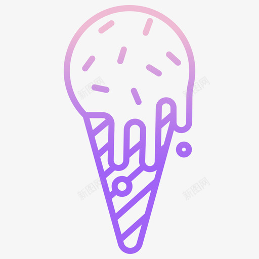 冰淇淋筒咖啡图标2轮廓渐变svg_新图网 https://ixintu.com 冰淇淋 咖啡 图标 渐变 轮廓