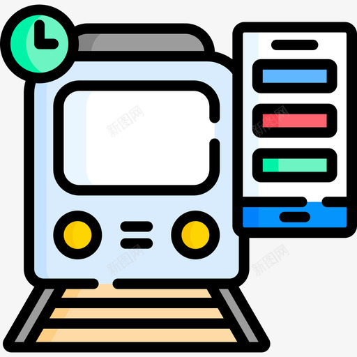 列车101技术线颜色图标svg_新图网 https://ixintu.com 列车 技术 颜色