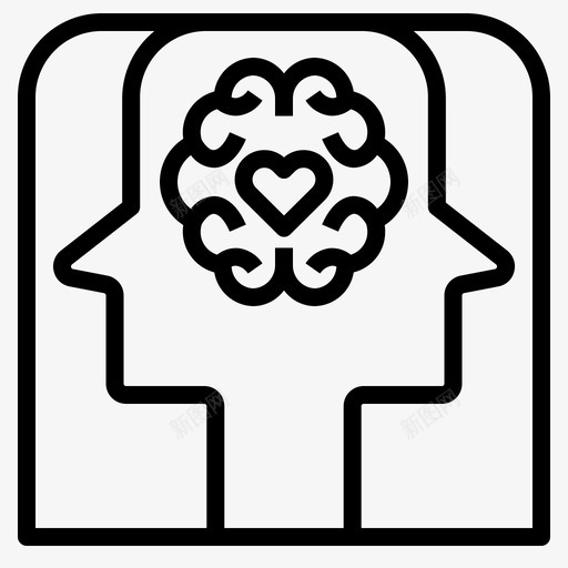 移情注意力大脑图标svg_新图网 https://ixintu.com 关心 同情 大脑 思考 注意力 积极 移情