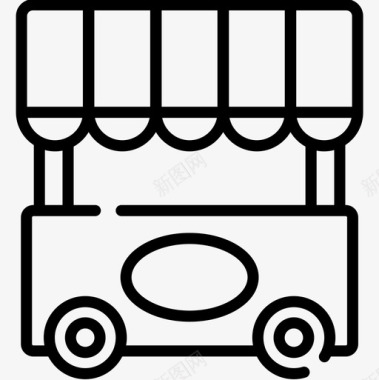 食品车游乐园47直线型图标图标