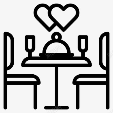 婚宴爱情浪漫餐厅图标图标