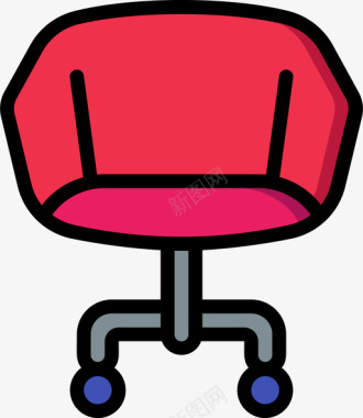 椅子办公家具2线性颜色图标图标