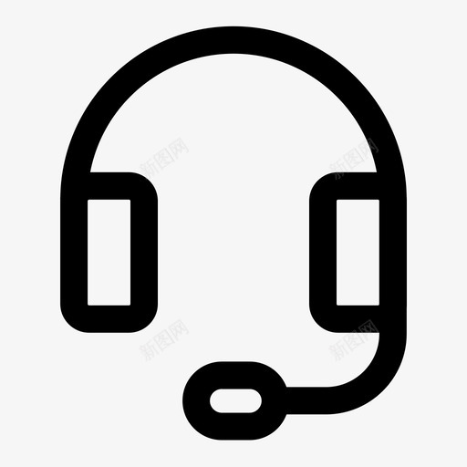 通话对话耳机图标svg_新图网 https://ixintu.com 基本图标 对话 帮助 支持 耳机 通话