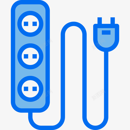 插头家用电器5蓝色图标svg_新图网 https://ixintu.com 家用电器 插头 蓝色