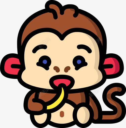 猴子猴子1线颜色图标svg_新图网 https://ixintu.com 猴子 猴子1 线颜色