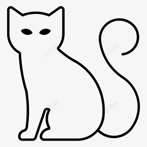 黑猫厄运猫图标svg_新图网 https://ixintu.com 万圣节 厄运 喵喵 黑猫