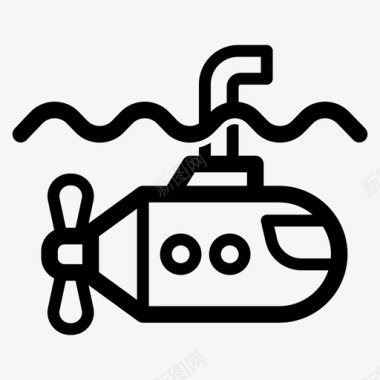 次级潜艇潜水器图标图标