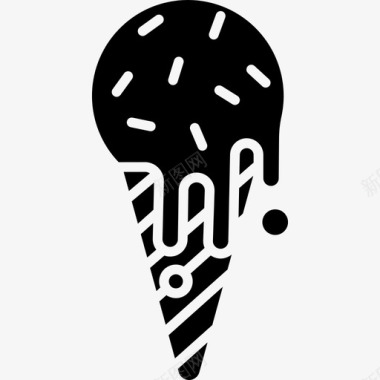 冰淇淋蛋卷咖啡馆图标字形图标