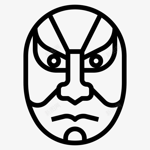 歌舞伎面具表演戏剧图标svg_新图网 https://ixintu.com 戏剧 日本 歌舞伎 表演 面具