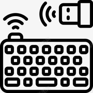 无线键盘计算机硬件31线性图标图标