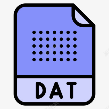 Dat格式文件扩展名线性颜色图标图标