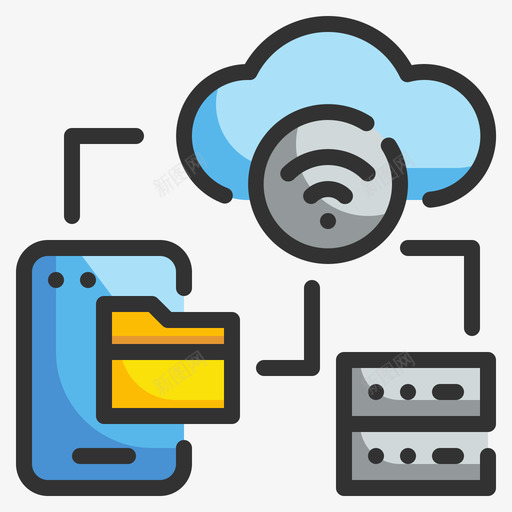 云存储物联网61线性彩色图标svg_新图网 https://ixintu.com 存储 彩色 线性 联网