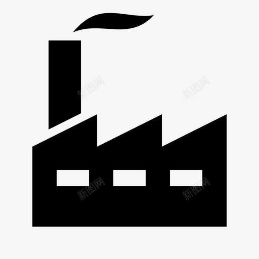 工厂烟囱工业图标svg_新图网 https://ixintu.com 工业 工作 工厂 机器 烟囱