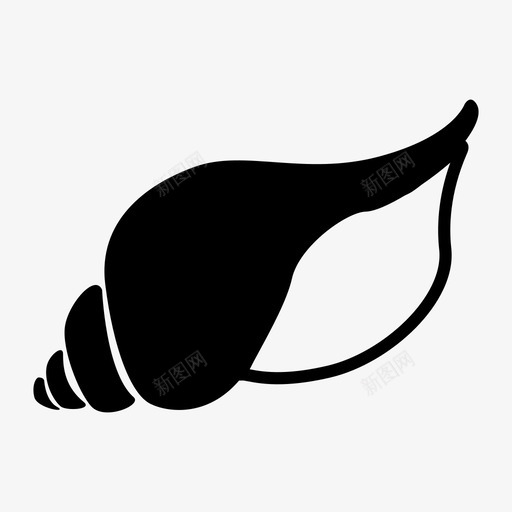 海螺软体动物贝壳图标svg_新图网 https://ixintu.com 旋螺 海螺 贝壳 软体动物 食物