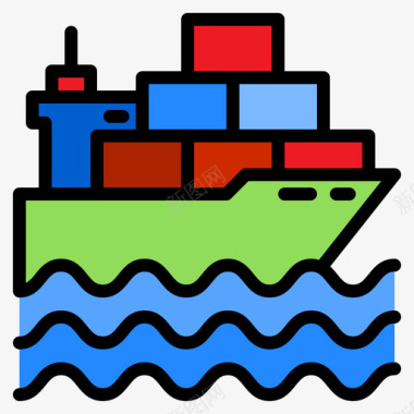 货船65号交货线型颜色图标图标