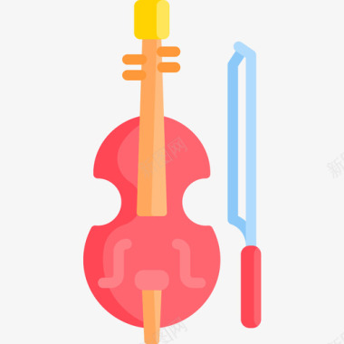 小提琴风景艺术28扁平图标图标