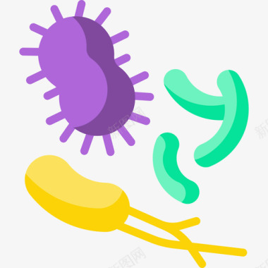 细菌生物工程38扁平图标图标