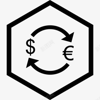 把欧元换成美元货币生意图标图标