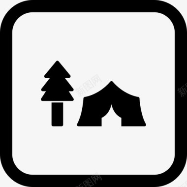 帐篷营地森林图标图标